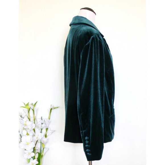 NEW! Universal Standard Velvet Blazer Jacket Forest Green SZ 12 - Picture 9 of 11